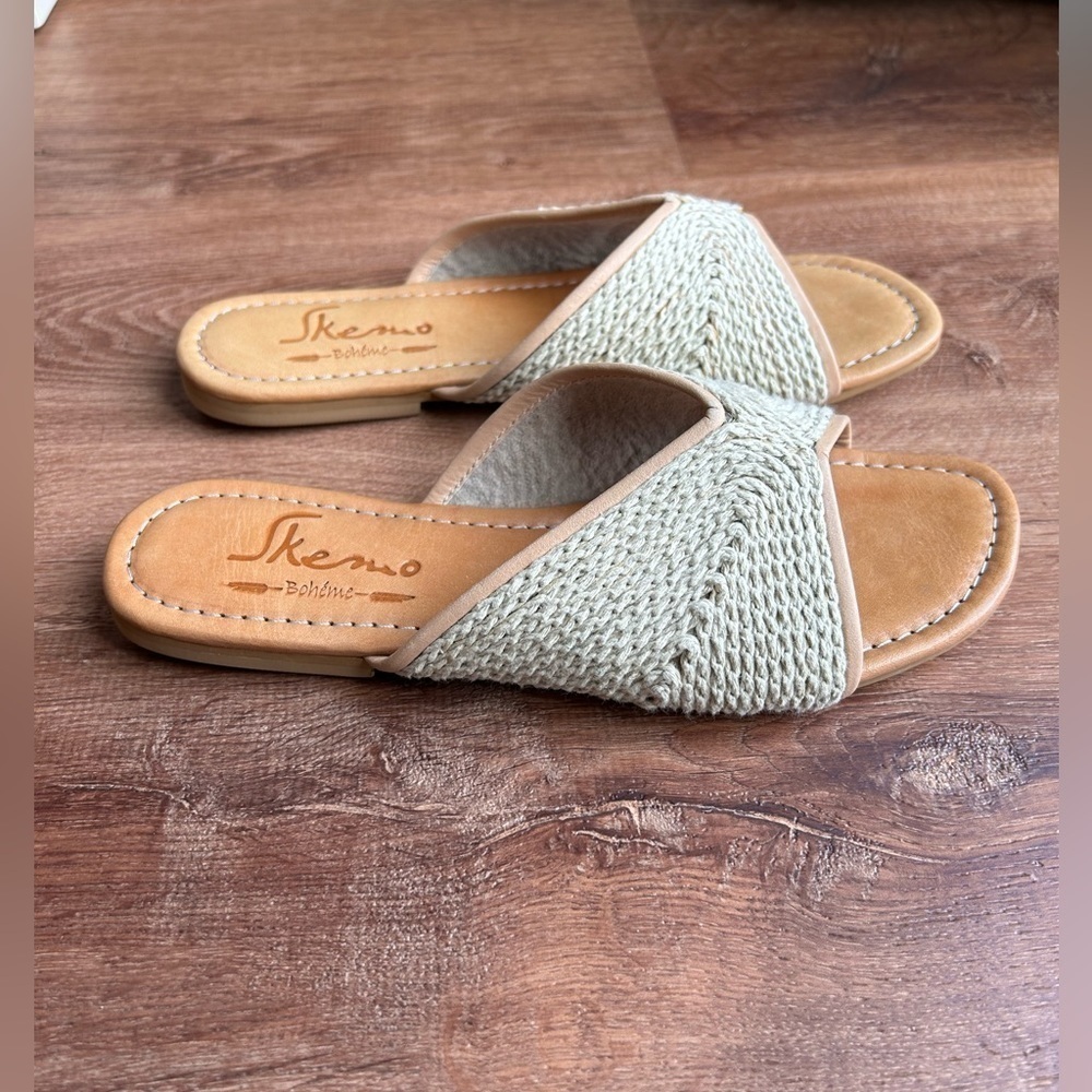 SKEMO Woven Hemp Leather Sandal women’s size 6 - Picture 5 of 14